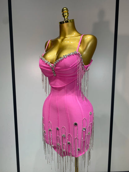 Women Sexy Backless Spaghetti Strap Bodycon Sleeveless Bandage Dress 2025 Elegant Prom Gown Club Evening Party Birthday Dresses