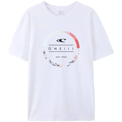 2024 New Beach Men's Summer Hot Sale Men's Curled Oneill 100%cotton T Shirt Round Garland Logo Top Quality Tees