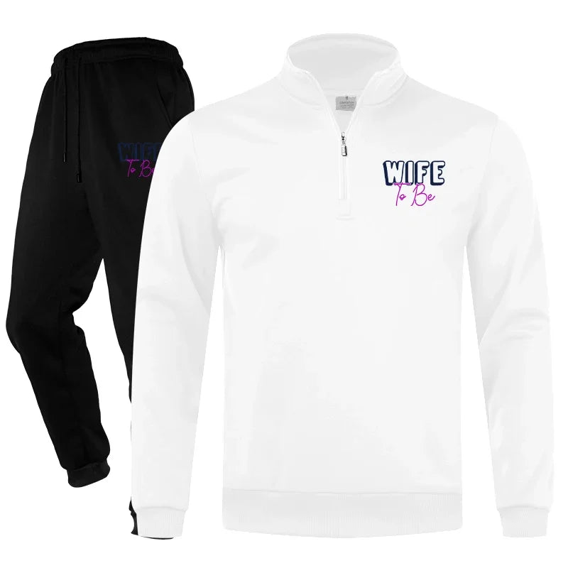 Men's Tracksuit Jogging Suit Set Workout Quarter Zip 2 Piece Printed Sweatsuit