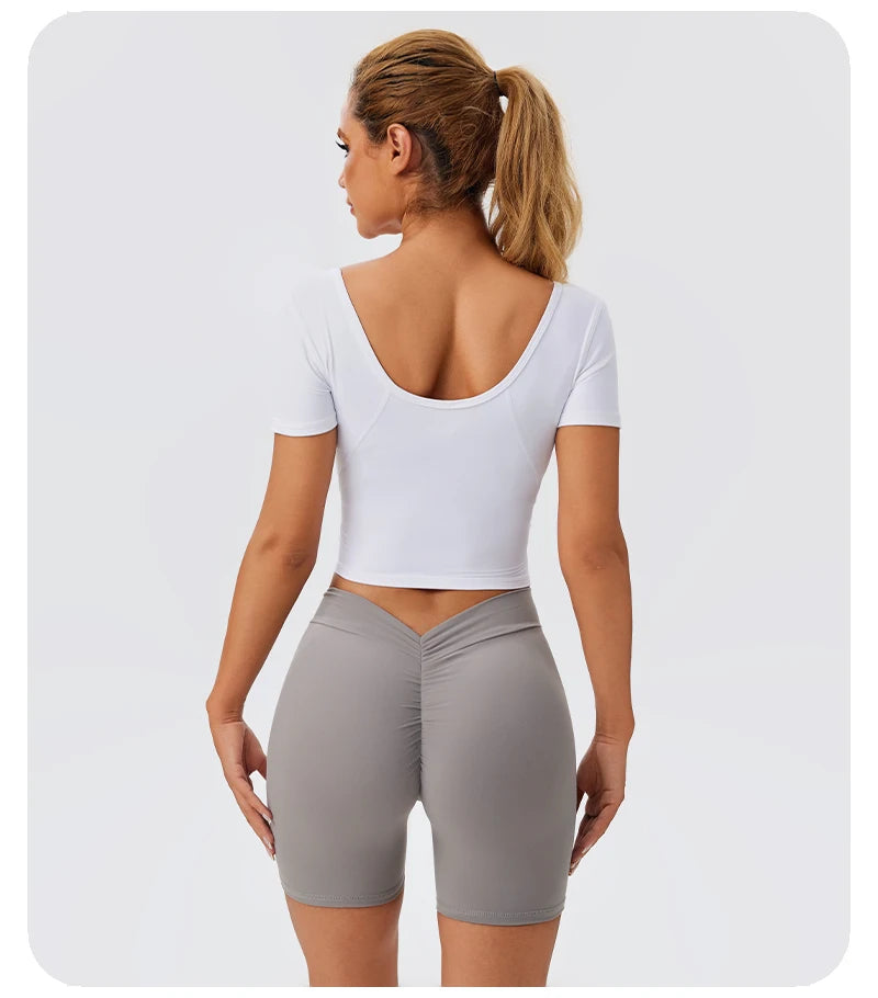 V Back Scrunch Butt Workout Shorts for Women High Waisted Lifting Booty Gym Yoga Biker Shorts Sports Leggings Clothing Hot Pants