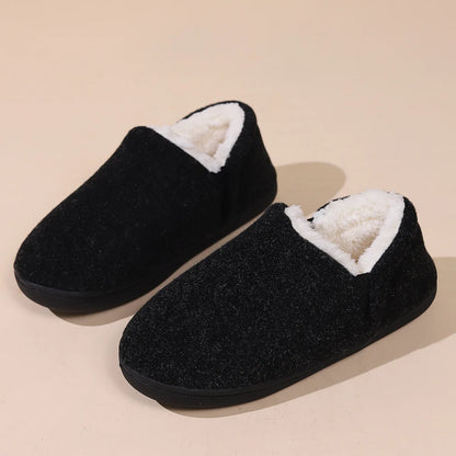 Smile Pop New Men Plush Slippers Indoor Fluffy Fur Home Men Slippers Outdoor Warm Closed Soft Non-slip Fuzzy Winter Men Shoes