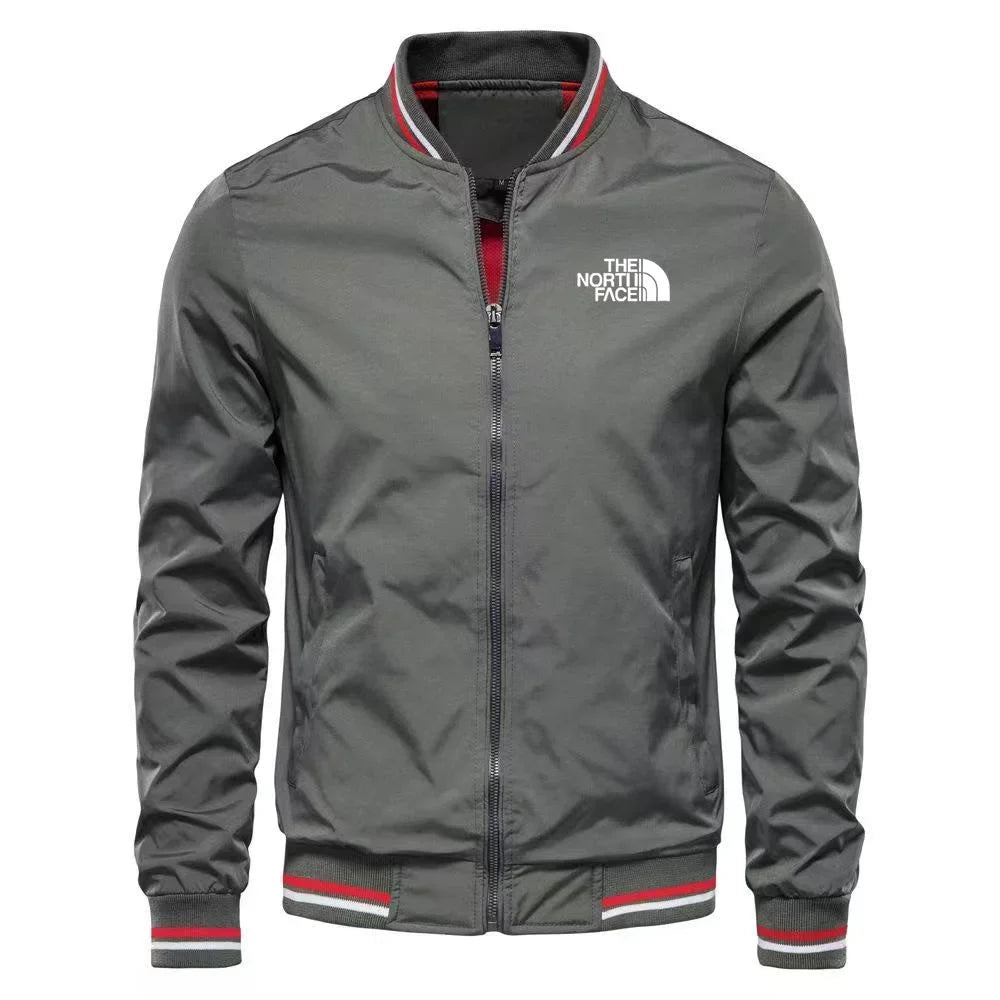 Men's outdoor sports windproof, waterproof and sun-proof hoodless slimming jacket, woven casual multi-functional jacket