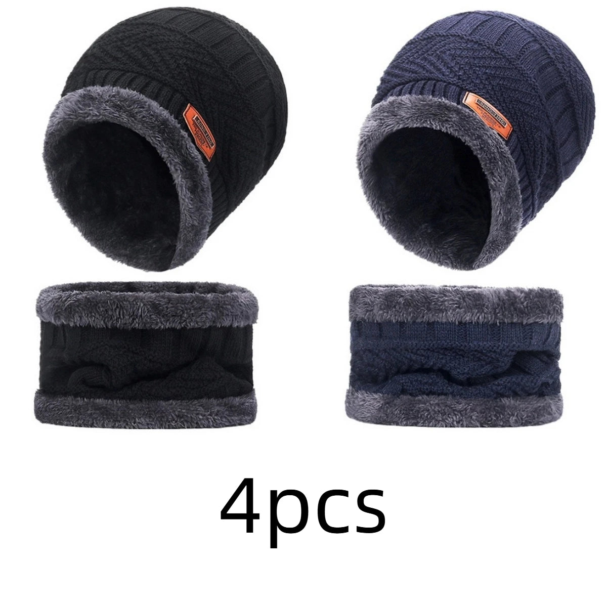 Winter Hats Knit Cap Men And Women Velvet Hat Coral Fleece Scarf Outdoor Riding Hat Warm Thickening Plus Velvet Neck Protect Cap