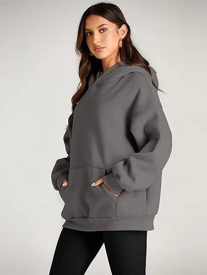2026 Autumn and Winter New Cross border Leisure Fashion Sports Solid Color Women's Loose and Comfortable Hoodie Hoodie Hoodie