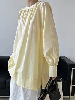 NS Pure Color Lazy Loose BF Hoodie Women's Simple Shape Sweatshirt Long Sleeve Letter Embroidery Top Casual Style Cotton Blend