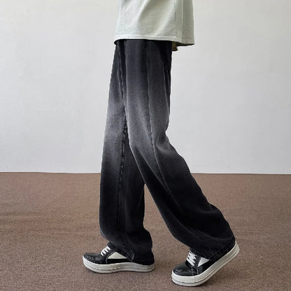 2025 Autumn 190 Tall Man 115cm Extra Long Length Jeans Plus Large Size Straight Barrel Wide Leg Pants Droop Ventilate Clothing