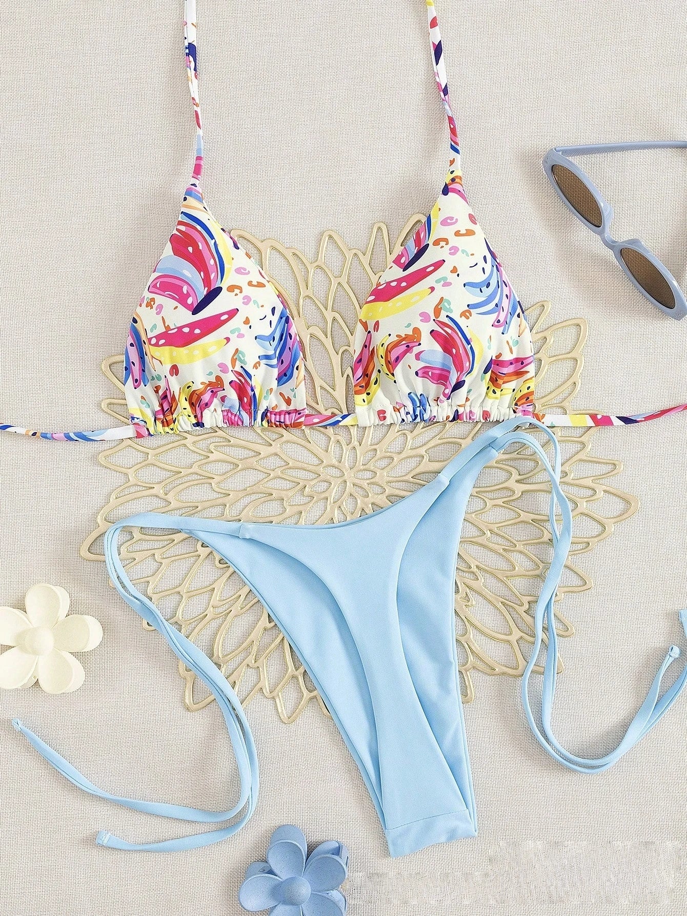 Bikini Print Swimsuit Beach Sexy Ladies Swimwear Seaside Vacation