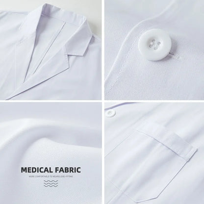 Custom Logo Men's Lab Coat 3 Pockets Short Sleeve Women's Lab Coats Medical Gown Dotctor Nurse Scrubs Hospital Clinic Uniform