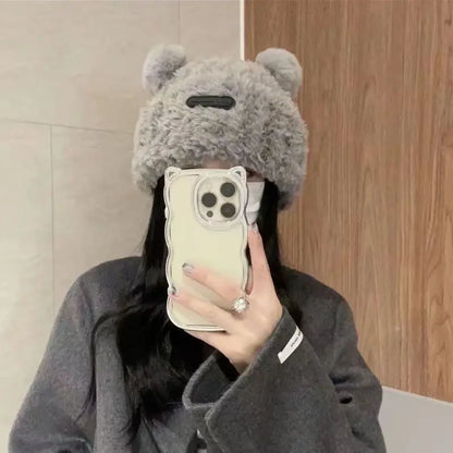 Letter Bear Ears KnittedCute Woolen Hat Beanie Hat Cat Ears Beanie All-match Skull Lovely Cap Winter/Autumn Cute Popular Hat