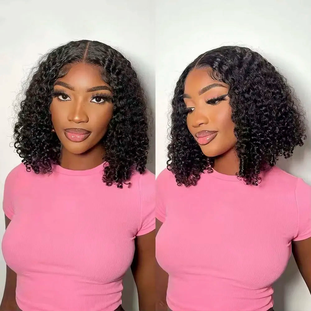 Kinky Curly Human Hair Bob Wig Water Lace Front original Human Hair Wigs For Women PrePlucked Brazilian 13x4 Lace Frontal Wig