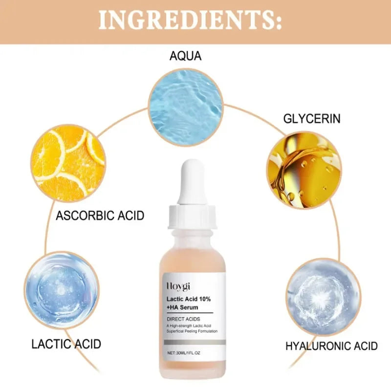 Lactic Acid Shrink Pores Serum Fast Large Pores Removal Firming Skin Essence Firming Smoothing Nourishing Repair Face Skin Care