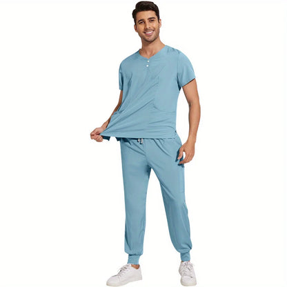 Ideal for Women in Pet Stores & Beauty SPA Spa Scrubs Top and Pants Women's and Men's 2-Piece Soft Scrubs Set