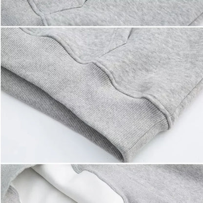 American Style Hoodie Men's Hong Kong Style Spring Autumn New Loose Casual Heavy Grey Jacket Brand None( AE Stock)