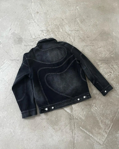 New Retro Striped Embroidery Fashion Loose Men Suit Street Hip Hop Harajuku Y2K Casual Oversized Single Breasted Jacket