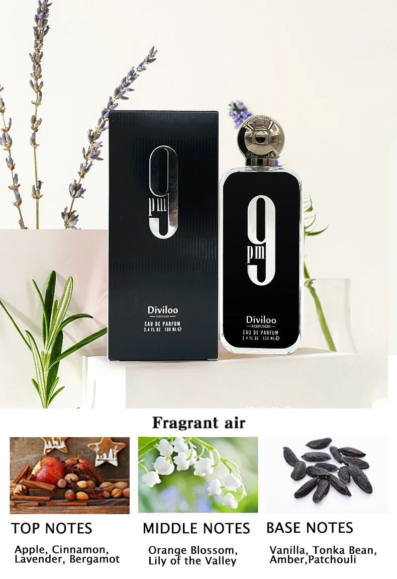 100ml / 3.4oz 9pm & 9am Perfume Collection Set, Long Lasting Charming Fragrance for Men & Women, Unisex Eau De Parfum Gift