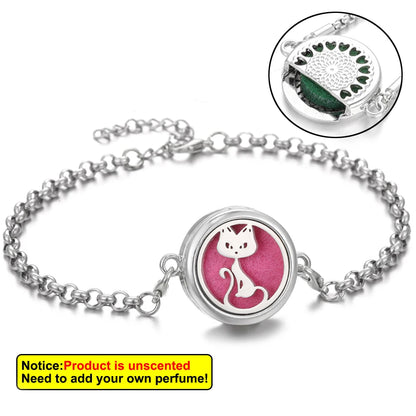 Essential Oil Diffuser Aromatherapy Bracelet Aroma Diffuser Bracelets Adjustable Chain Scent Perfume Locket Bracelet Women Men