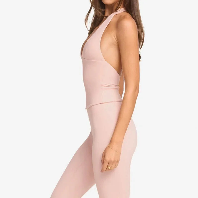 Woman Top Gym  Impact Halter Top Clothes Chest Pad Yoga Tank Tops Push-up Sports Bra Fitness Workout Activewear