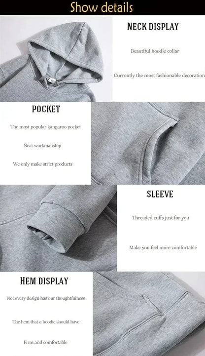 Fleece Men's Women Oversize Casual Sweatshirt Hoodies Couple Unisex Pullover Autumn Winter Loose Cotton Sport Hoody Clothing Top