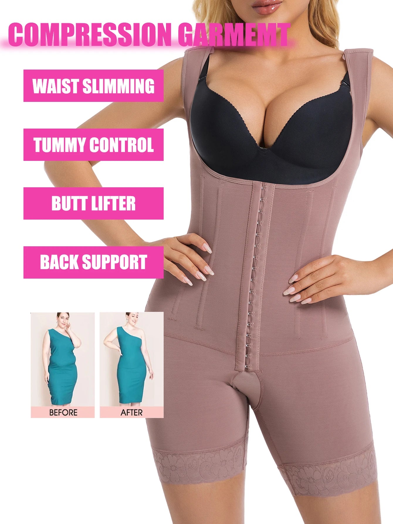 Women Full Body Shaper Fajas Colombianas Post Surgery Shapers Binders Waist Trainer Butt Lifter Shapewear Bbl Compression Girdle