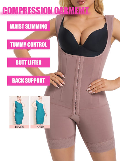 Women Full Body Shaper Fajas Colombianas Post Surgery Shapers Binders Waist Trainer Butt Lifter Shapewear Bbl Compression Girdle