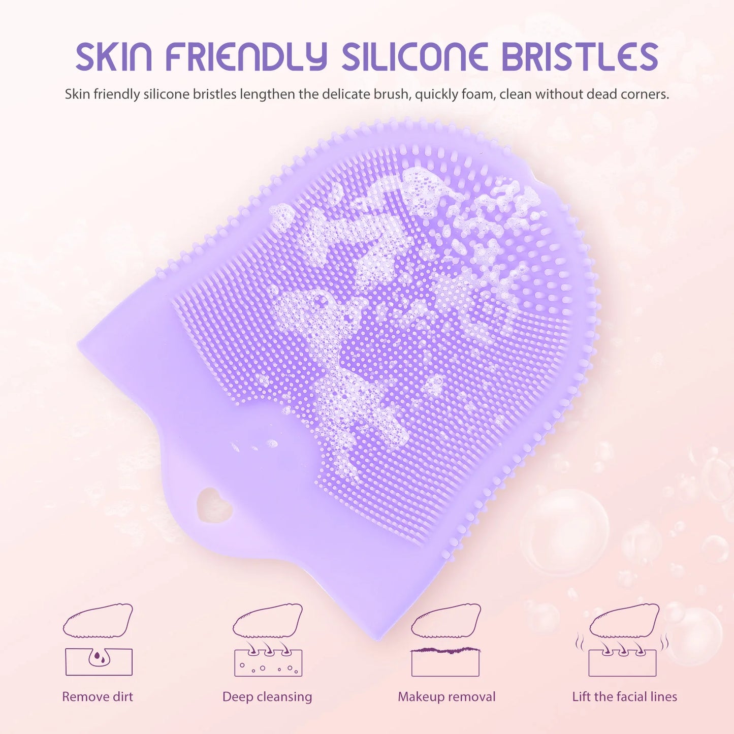 Silicone Facial Cleansing Brush Comfortable Handheld Pore Deep Cleanser Portable Face Wash Brush Face Scrubber