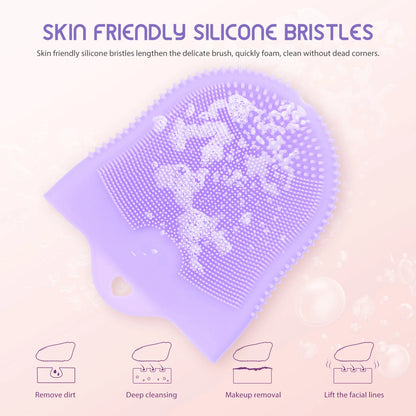 Silicone Facial Cleansing Brush Comfortable Handheld Pore Deep Cleanser Portable Face Wash Brush Face Scrubber