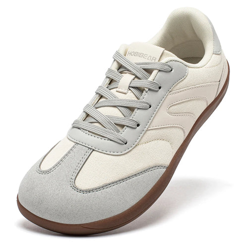 HOBIBEAR Barefoot Wide Toe Sneakers Unisex Zero Drop Minimalist Canvas Shoes Non Slip Lace Up Walking Sneaker