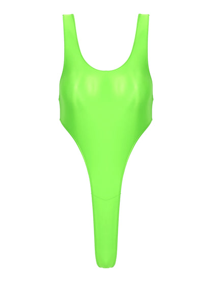 Womens Swimsuit 2022 New Glossy One-piece Swimming Bathing Suit Backless High Cut Bodysuit Sportwear Beachwear Swimwear