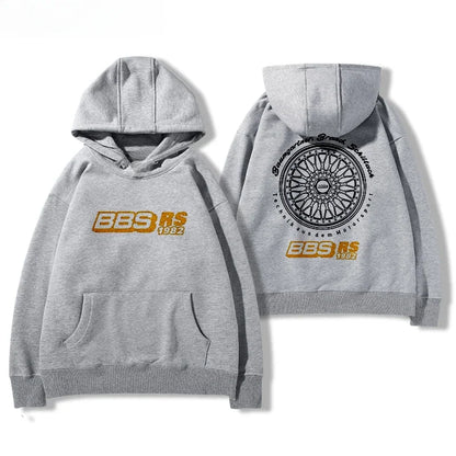 2024bbs Wheel Printed Hoodie Men's and Women's Car Modification Culture Four Seasons All Loose Casual Jacket Breathable Light