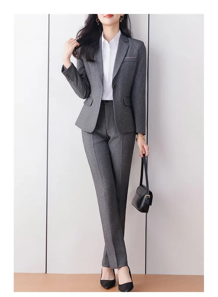 Elegant Western-Style Black Suit Jacket For Women Fashionable Professional Workwear Ideal For Interviews And Office Settings