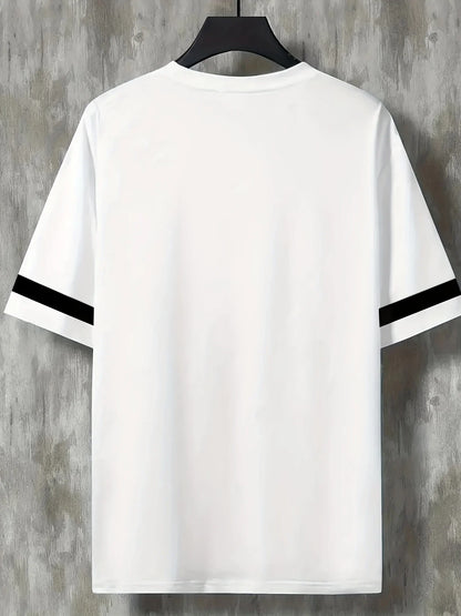 2025 Summer New Men's Basketball Print Simple Casual Comfortable Breathable Quick Dry Sports Round Neck Short Sleeve Tops