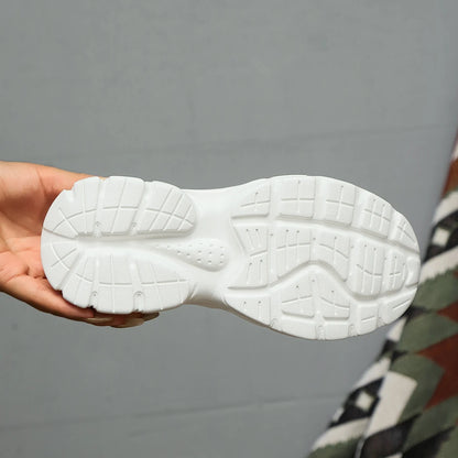 Plus Size Mesh Breathable Women's Shoes Slip-On Slip-On Shoes Women's Soft Sole Lightweight Work Shoe Buckle Strap White Sports Shoes Shallow Mouth Thick Sole Shoes 35-42