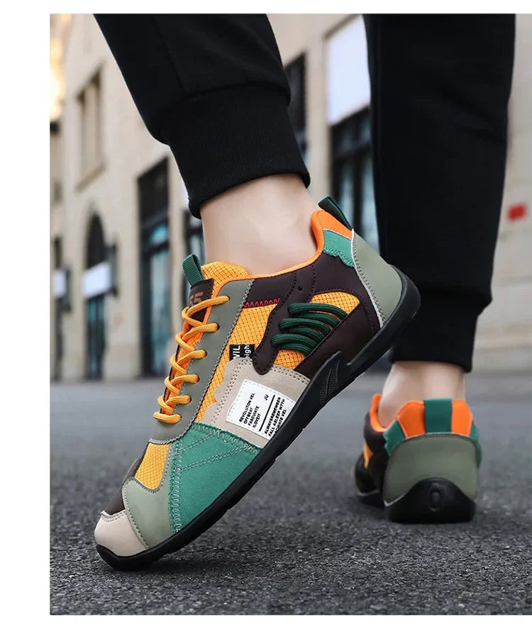 Low-Top Men's Casual Shoes Breathable Retro Sporty Style Summer New Fashion Trendy Bean Board Shoes Comfortable Rubber Sole