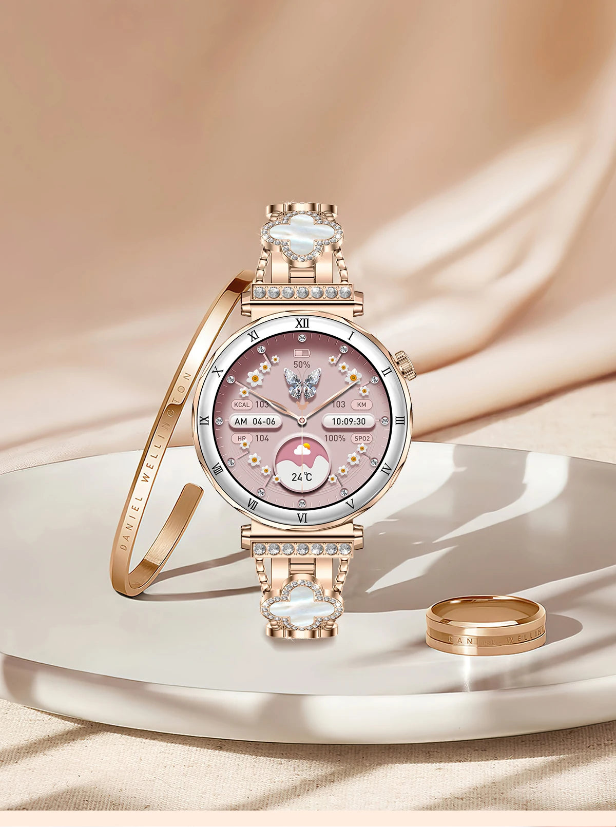 LIGE New Ultra Thin Smart Watch Women Screen Always Display Time Diamond Luxury Bracelet Voice Calling AMOLED Smartwatch Ladies