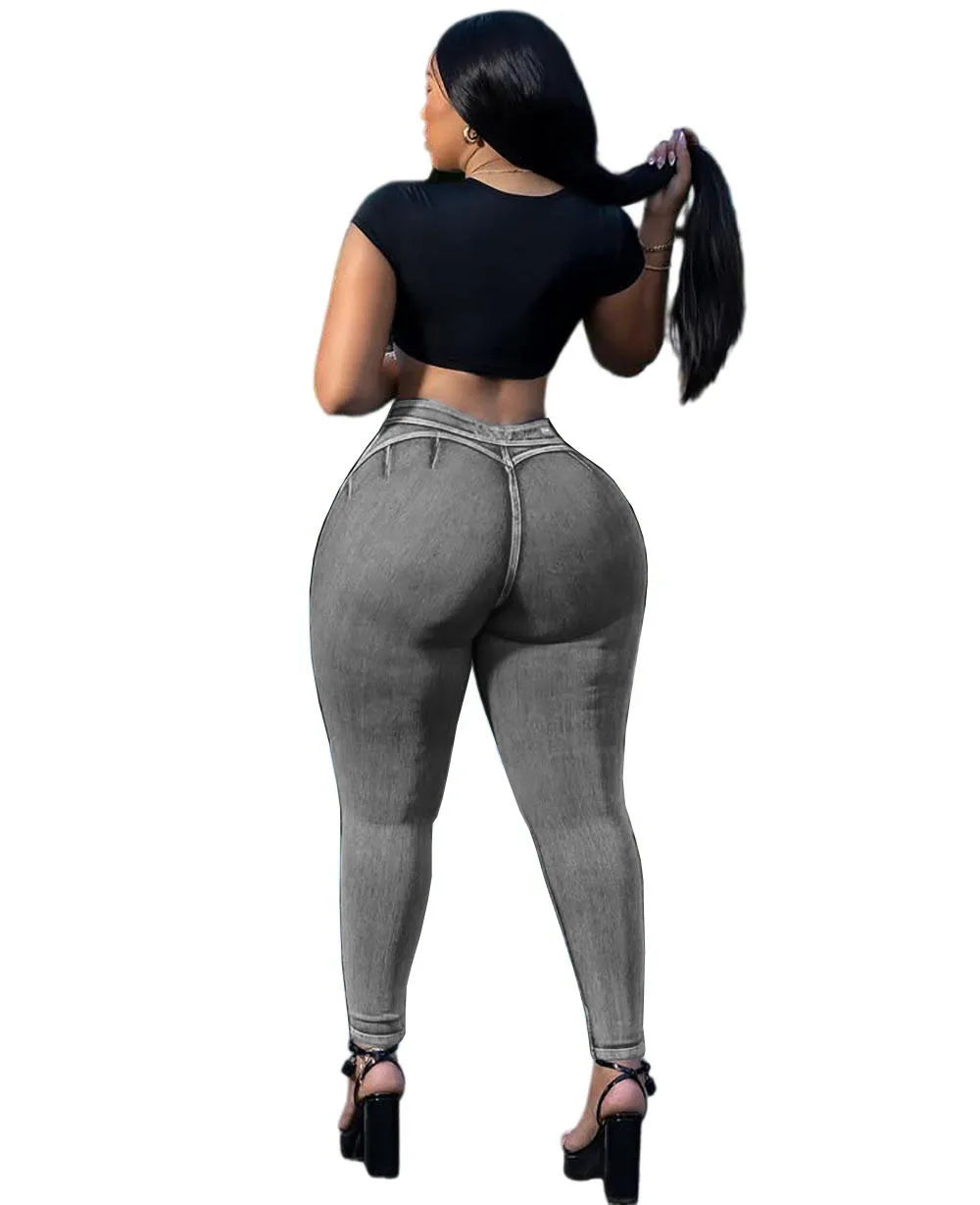 2025 & 2026 New High Waist Slim Fit Washed Blue Denim Jeans Women Stretchy Slimming Street Style Fashion Casual Long Pants