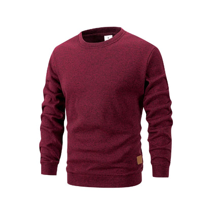 New Mens Round Neck Sweatshirt Solid Color Loose Casual Pullover Men Fashion Warm Long Sleeve Hoodies Men Clothing