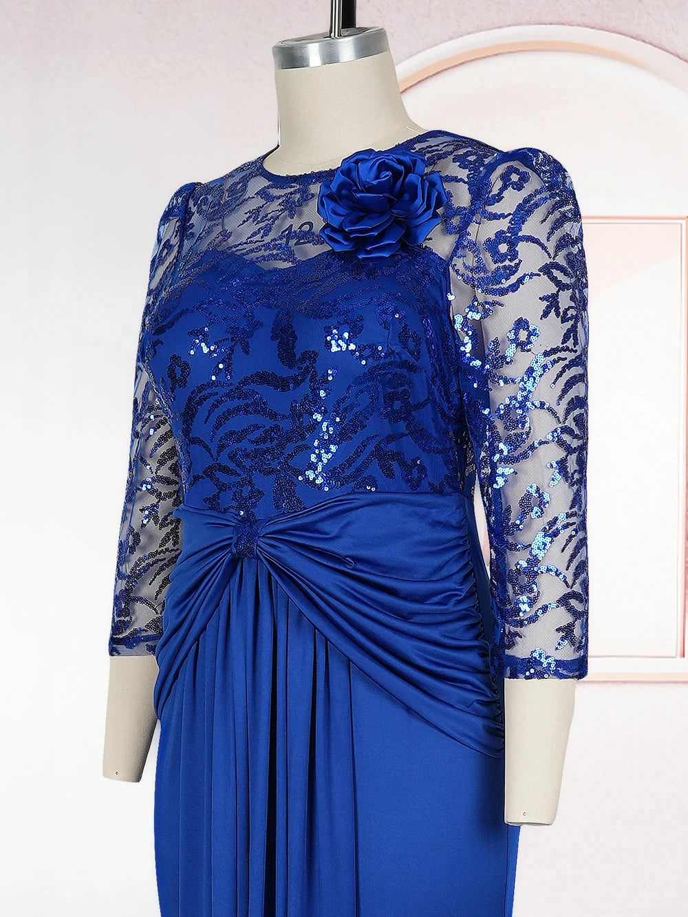 Elegant Women Luxury Party Dresses Sequin Pleated Mermaid Gown Wedding Prom Birthday Dinner Long Dress Ladies Africa Clothing