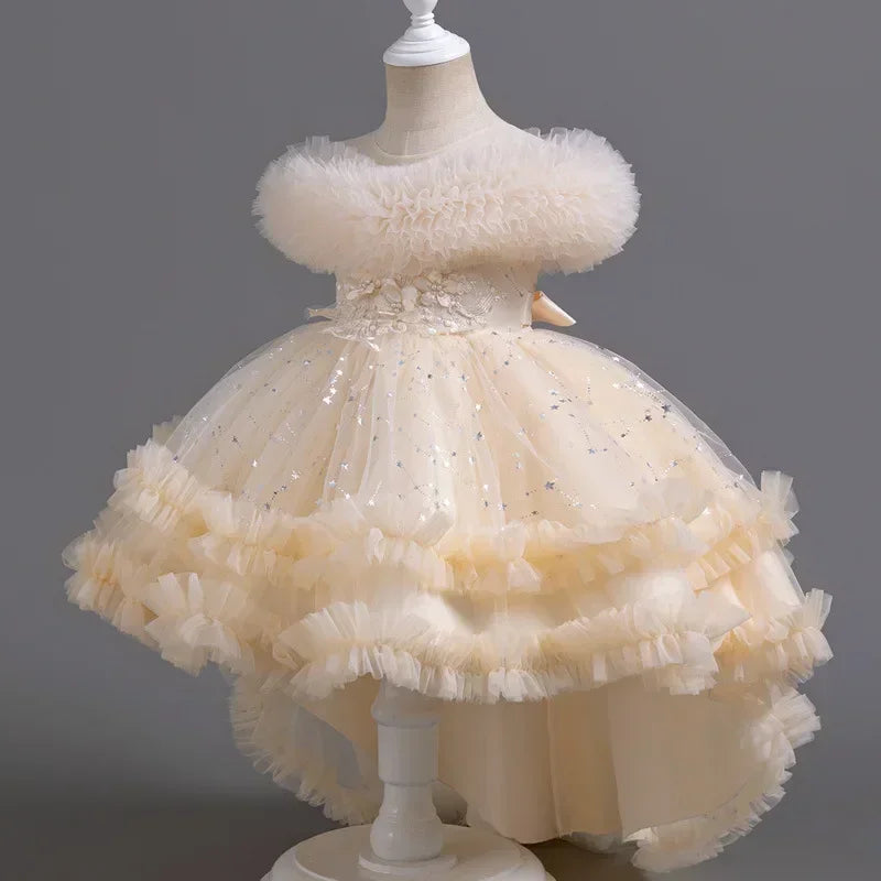 Fashion Flower Girl Dresses for Weddings Sleeveless Lace Kids Dresses for Girls Summer Children Girls Party Dresses 3-12 Years