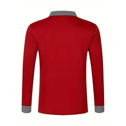 Spring and Autumn Men's Long Sleeve Polo Shirt Classic Business Office T-shirt Male Street Casual Fashion Solid Color Top