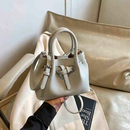 Fashion Red Bucket handbags Korean Casual Simple One Shoulder Bags Summer Female Temperament Versatile PU Crossbody Bag