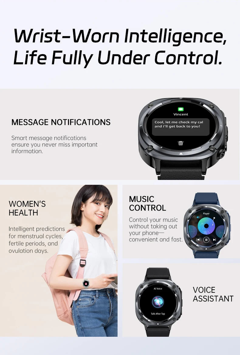 2025 New Watch 7 Ultra Men Smart Watch GPS Heart Rate Blood Oxygen Monitoring AMOLED Voice Call IPX8 LED Flashlight Smartwatch