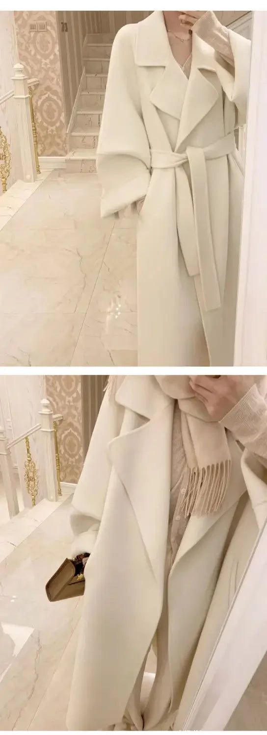 Plus Size New Hot Sale Of The Season Women's Woolen Coat Medium Length Versatile Small Size Tweed Outerwear Autumn Winter Fas...