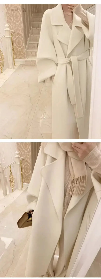 Plus Size New Hot Sale Of The Season Women's Woolen Coat Medium Length Versatile Small Size Tweed Outerwear Autumn Winter Fas...