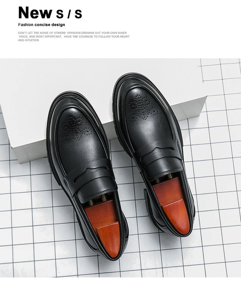 High Quality Dress Shoes Man Comfortable Business Social Leather Shoes For Man Casual Men's Italian Formal Shoes Man Loafers