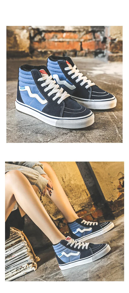 Canva Women's Casual Korean Style Flat Shoes New Arrival Winter 2023 Trendy Ins Net Red Cotton Shoes Versatile For Students