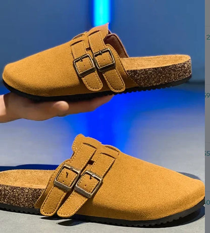 Couple Cork Clogs Slippers Fashion Soft Footbed Suede Beach Slides With Arch Support Girls Outdoor Muller Shoes womens sandals