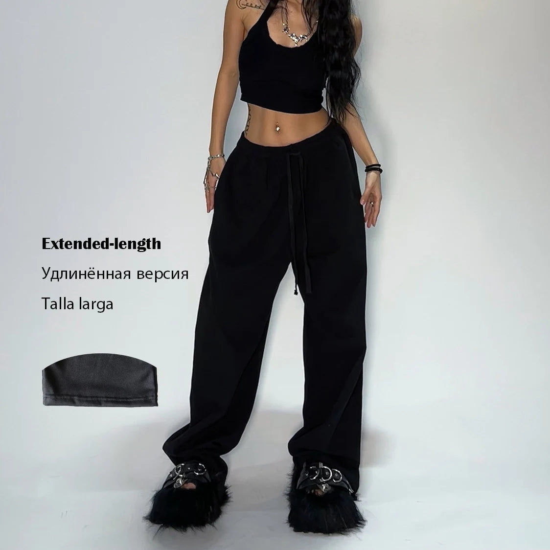 Casual and Comfy Grey Sweatpants for Women with Starchy Waist Loose Fit and Parachute Pants