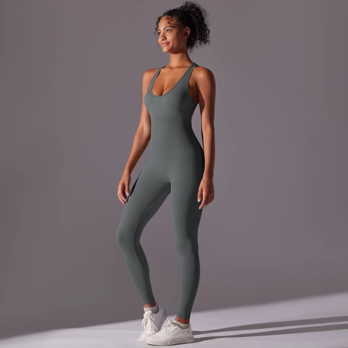Sexy Back V Jumpsuit Gym Set Women Training Yoga Suit Sportswear Women Sports Jumpsuit Fitness Rompers Stretch Workout Bodysuits