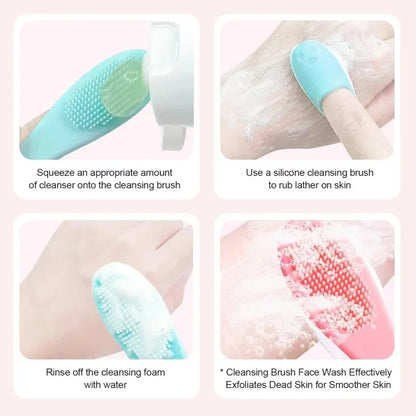 2-in-1 Facial Care Kit: 2 Mask Applicator Brushes + 2 Nose Cleansing Brushes + 2 Face Massage Brushes - Deep Pore Cleaning, Blac