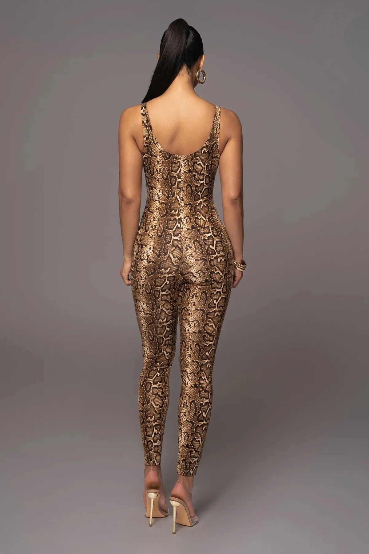 Sexy Sling Sleeveless Backless Snake Print/Leopard Print Jumpsuit for Women Skinny Fashion Nightclub Party Wear Sexy Streetwear